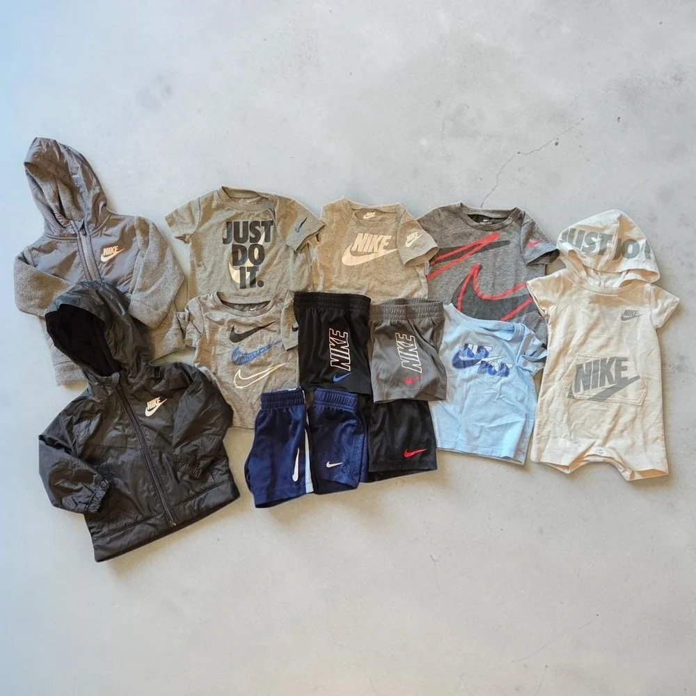 Nike Baby Toddler Boys Clothing Lot 13pc Jackets Shorts Tees Romper 12M Bundle